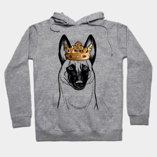 Belgian Malinois Dog King Queen Wearing Crown Hoodie